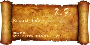 Krauth Fóris névjegykártya